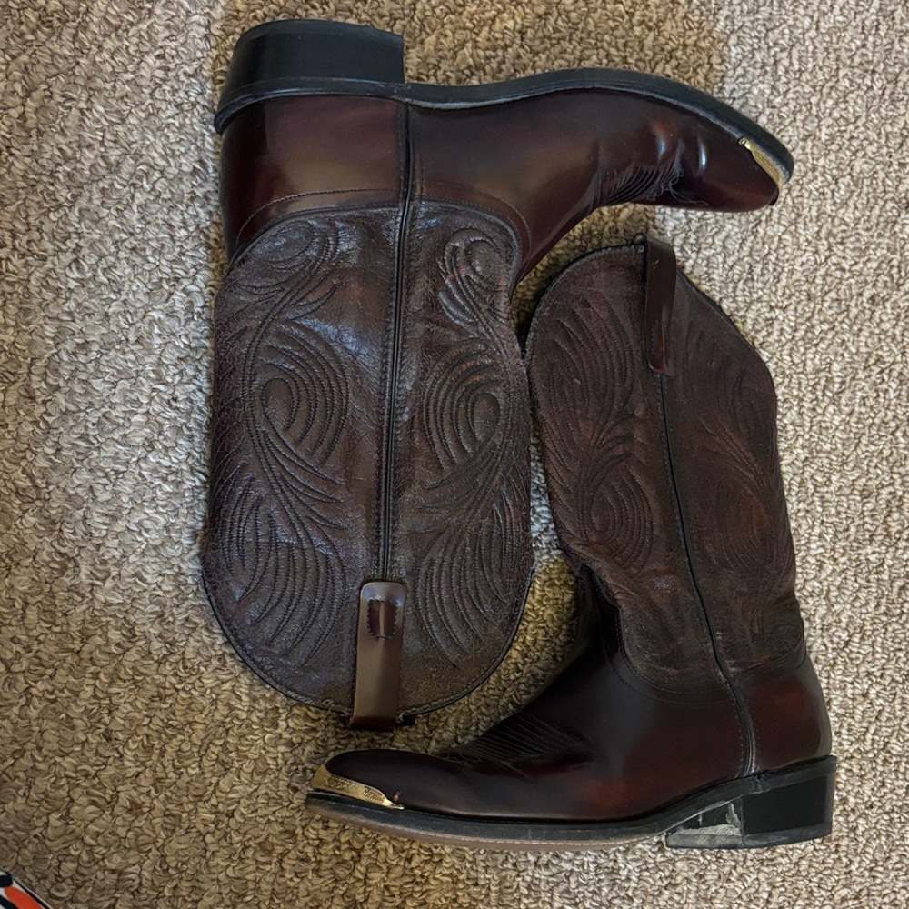 Larado Men's Brown Leather Western Boots Size 10